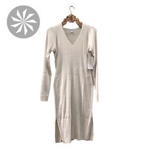 Athleta Reverie Knit Sweater Dress Pale Grey Sea Salt Lyocell XL Tall NWT